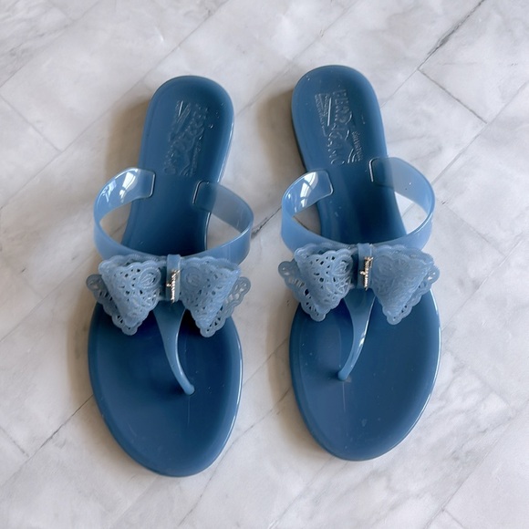 Salvatore Ferragamo Shoes - Salvatore Ferragamo Pandy Bow Jelly Thong Sandals